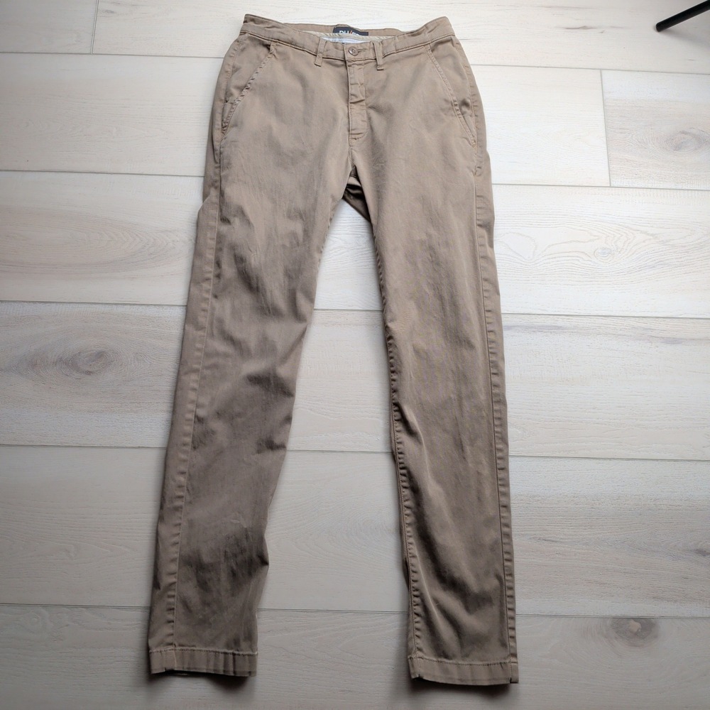 DU/ER Pimlico Performance No Sweat Pants Mens 30x32 Tan Khaki Slim Fit Stretch
